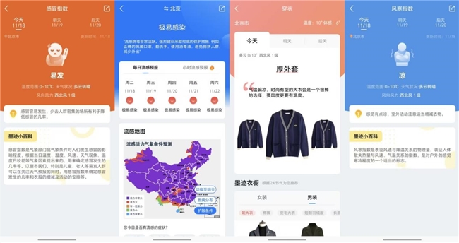 墨迹天气_流感风险预报_寒潮流感防护