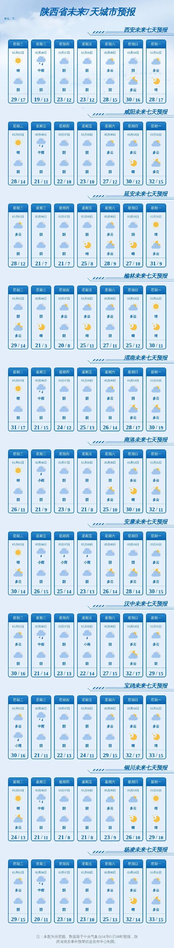 西 安天气_陕西5月6日天气情况_陕西五一降雨预报